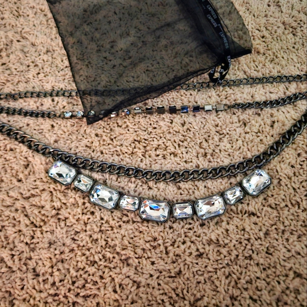 Express Layered Diamond Necklace - never worn and in excellent condition